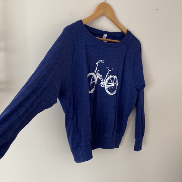 ❤️3 for $30❤️ Vintage American Apparel Bicycle Crew Neck Sweater Lightweight - Picture 3 of 6